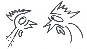 Marlies Kosubski: Hühner und Streithähne – Paar 1