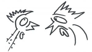 Marlies Kosubski: Hühner und Streithähne – Paar 1