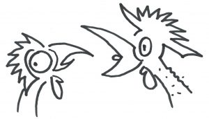 Marlies Kosubski: Hühner und Streithähne – Paar 11