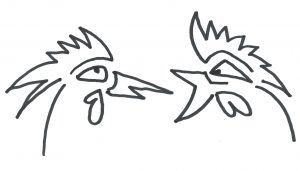 Marlies Kosubski: Hühner und Streithähne – Paar 3