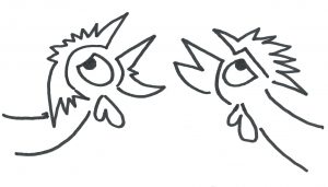 Marlies Kosubski: Hühner und Streithähne – Paar 7