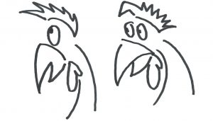 Marlies Kosubski: Hühner und Streithähne – Paar 9