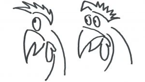 Marlies Kosubski: Hühner und Streithähne – Paar 9