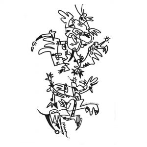 Marlies Kosubski: Tanz der Fantasten – Werk 4 (Chaos aus Figuren und Ornamenten)