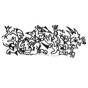 Marlies Kosubski: Tanz der Fantasten – Werk 8 (Chaos aus Figuren und Ornamenten)