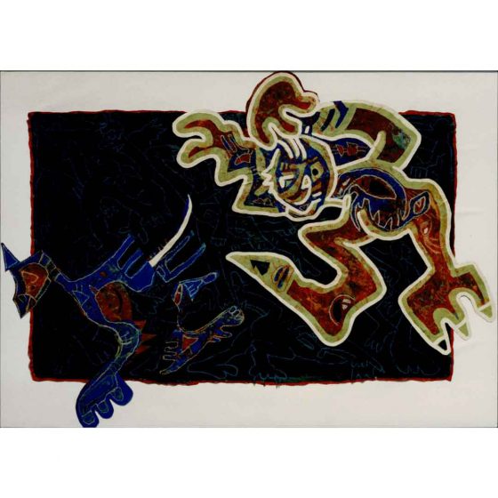 abstract figures on black