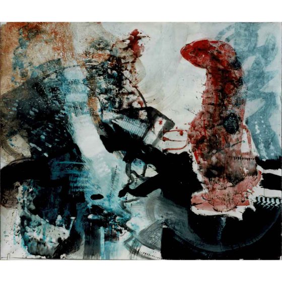 Abstract worm on blue ground